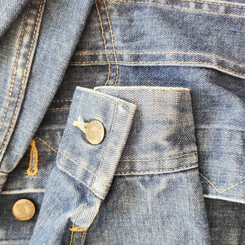 Vintage 1970s Lee‎ Sanfor Set Denim Jacket Patched - Picture 5 of 9